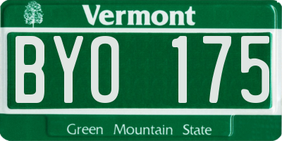 VT license plate BYO175