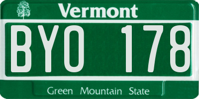 VT license plate BYO178