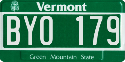 VT license plate BYO179