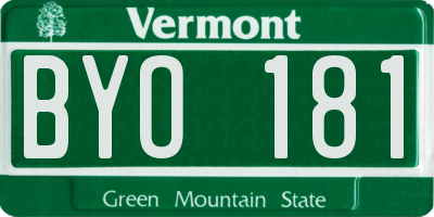 VT license plate BYO181