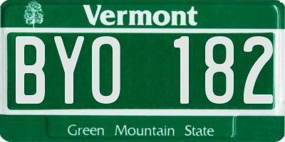 VT license plate BYO182