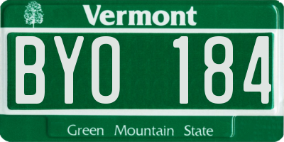 VT license plate BYO184