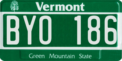 VT license plate BYO186