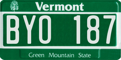 VT license plate BYO187