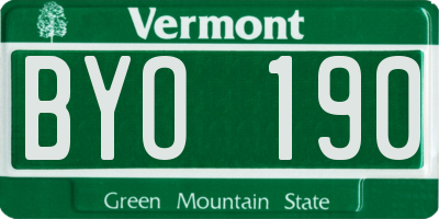 VT license plate BYO190