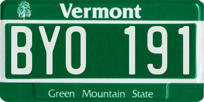 VT license plate BYO191