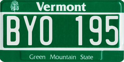 VT license plate BYO195