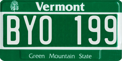 VT license plate BYO199