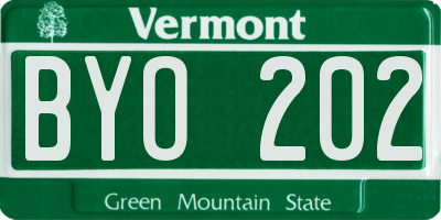VT license plate BYO202