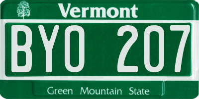 VT license plate BYO207