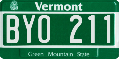 VT license plate BYO211