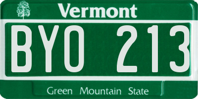 VT license plate BYO213