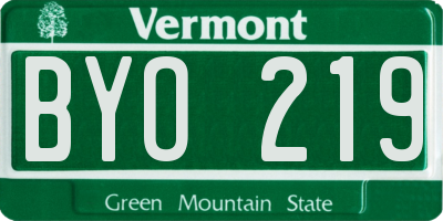 VT license plate BYO219