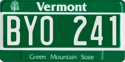 VT license plate BYO241