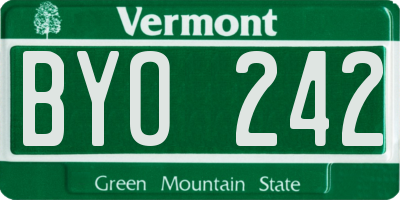 VT license plate BYO242