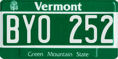 VT license plate BYO252