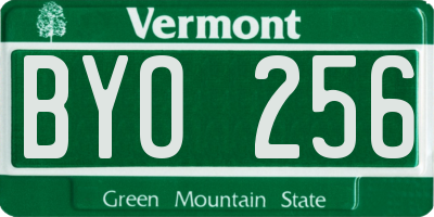 VT license plate BYO256