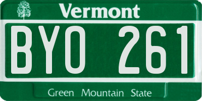 VT license plate BYO261