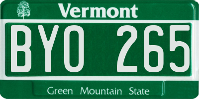 VT license plate BYO265