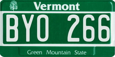 VT license plate BYO266