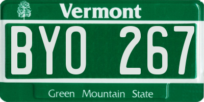 VT license plate BYO267