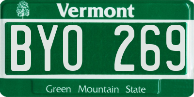 VT license plate BYO269
