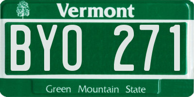 VT license plate BYO271