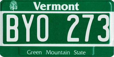 VT license plate BYO273