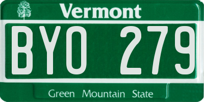 VT license plate BYO279