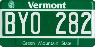 VT license plate BYO282