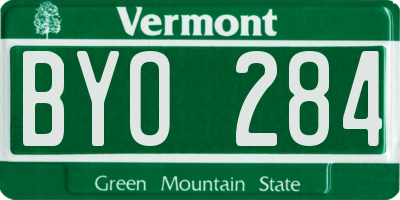 VT license plate BYO284
