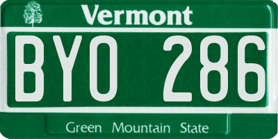 VT license plate BYO286