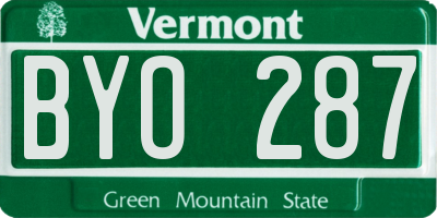 VT license plate BYO287