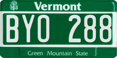 VT license plate BYO288
