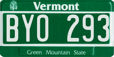 VT license plate BYO293