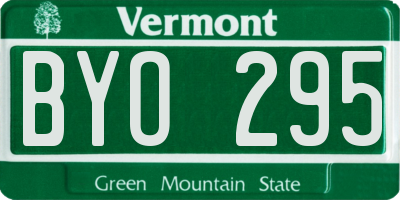 VT license plate BYO295
