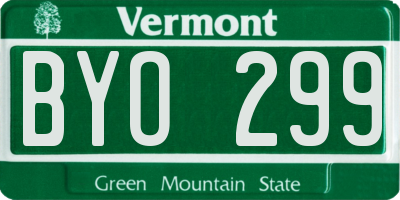 VT license plate BYO299