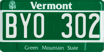 VT license plate BYO302
