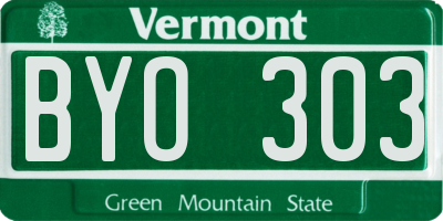 VT license plate BYO303