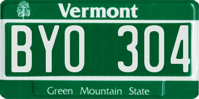 VT license plate BYO304