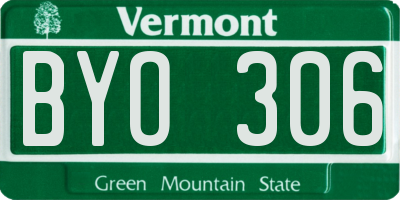 VT license plate BYO306