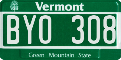VT license plate BYO308