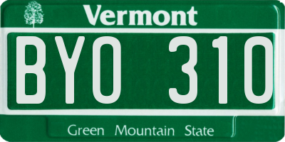 VT license plate BYO310
