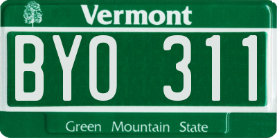 VT license plate BYO311
