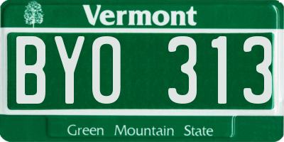 VT license plate BYO313
