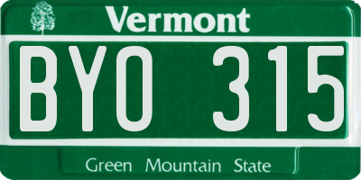 VT license plate BYO315