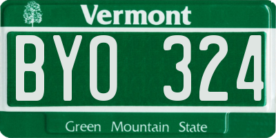 VT license plate BYO324