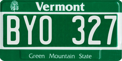 VT license plate BYO327