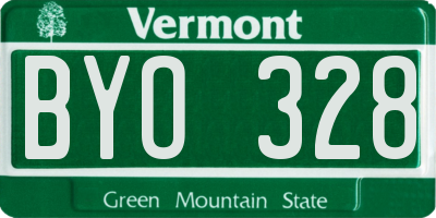 VT license plate BYO328