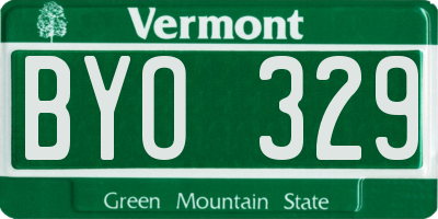 VT license plate BYO329